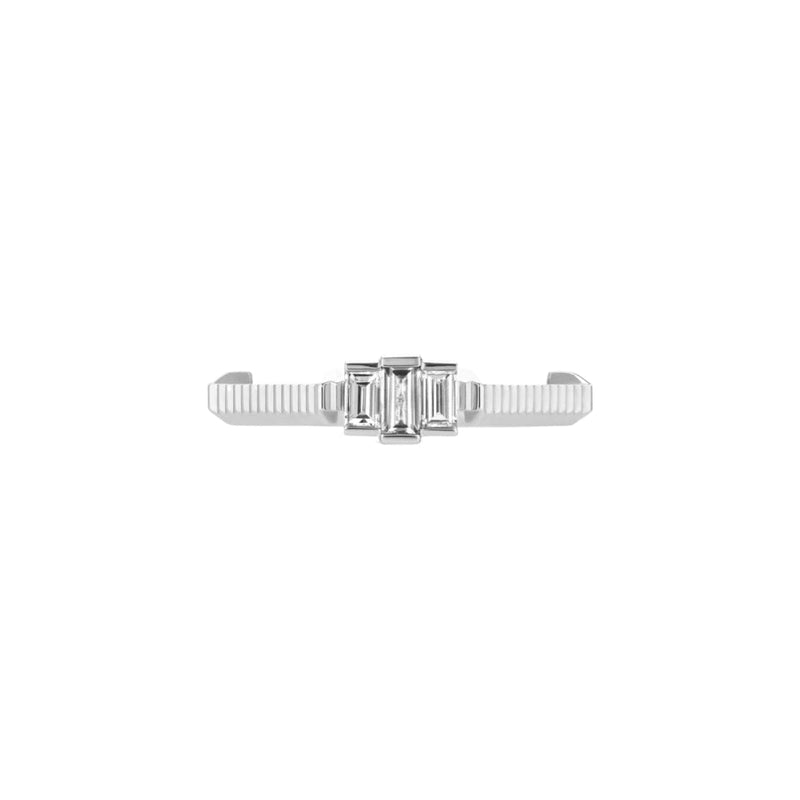 Gucci Jewelry - Link To Love 18K White Gold Baguette Diamond Ring | Manfredi Jewels