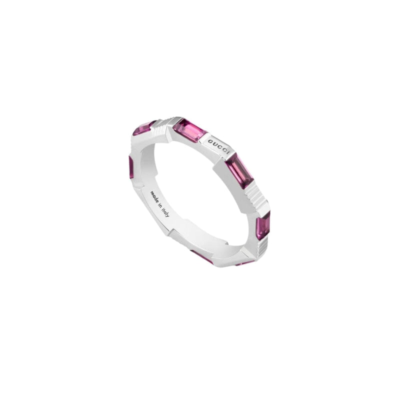 Gucci Jewelry - Link To Love 18K White Gold Rubellite Ring | Manfredi Jewels