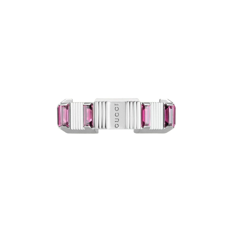 Gucci Jewelry - Link To Love 18K White Gold Rubellite Ring | Manfredi Jewels