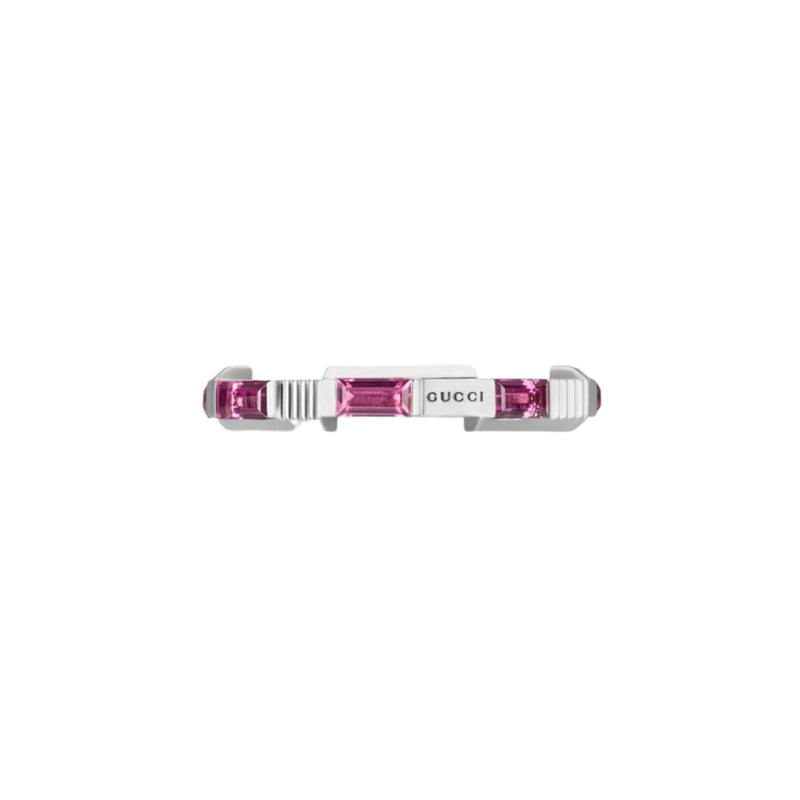 Gucci Jewelry - Link To Love 18K White Gold Rubellite Ring | Manfredi Jewels