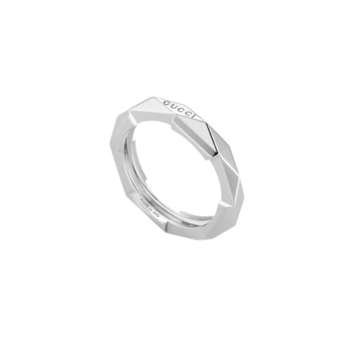 Gucci Jewelry - Link To Love 18K White Gold Studded Ring | Manfredi Jewels