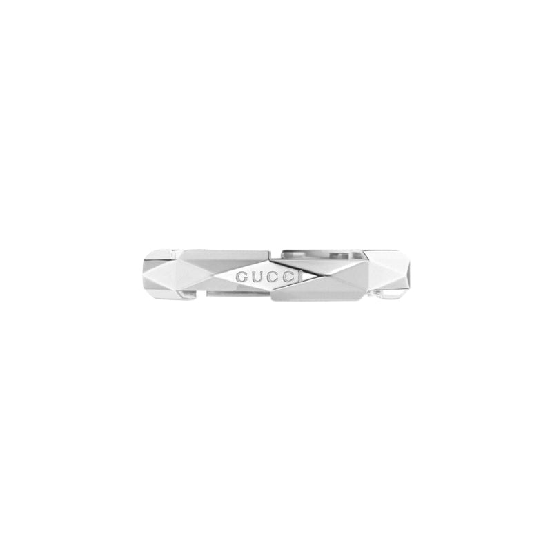 Gucci Jewelry - Link To Love 18K White Gold Studded Ring | Manfredi Jewels