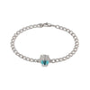 Gucci Jewelry - Lion Head 18K White Gold Aquamarine & Pavé Diamond Bracelet | Manfredi Jewels