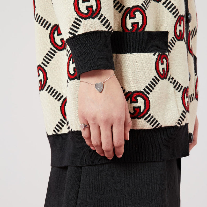 Gucci trademark silver heart ring discount