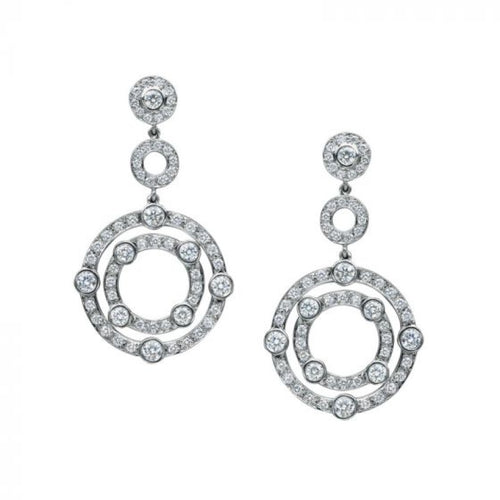 Gumuchian Jewelry - Carousel 18K White Gold Diamond Drop Earrings | Manfredi Jewels