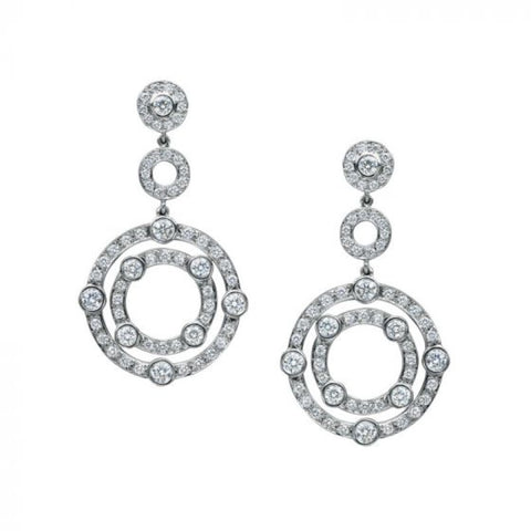 Carousel 18K White Gold Diamond Drop Earrings