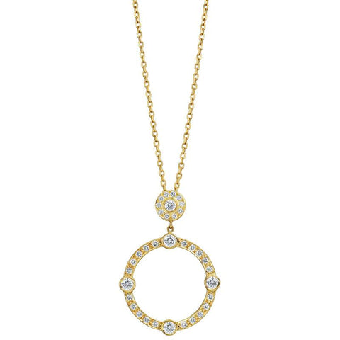 GUMUCHIAN CAROUSEL MOTIF 18K YELLOW GOLD DIAMOND SLIDING PENDANT