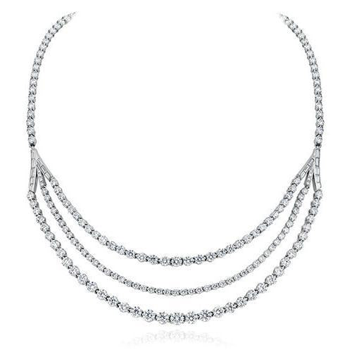 Gumuchian Jewelry - CASCADE RIVIERA PLATINUM DIAMOND NECKLACE | Manfredi Jewels