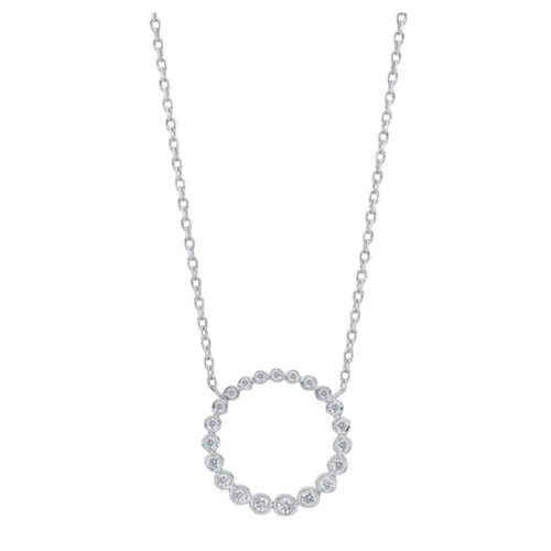 Gumuchian Jewelry - Diamond Circle Pendant 18K White Gold Necklace | Manfredi Jewels