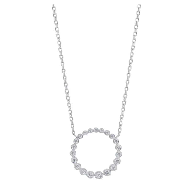 Gumuchian Jewelry - Diamond Circle Pendant 18K White Gold Necklace | Manfredi Jewels