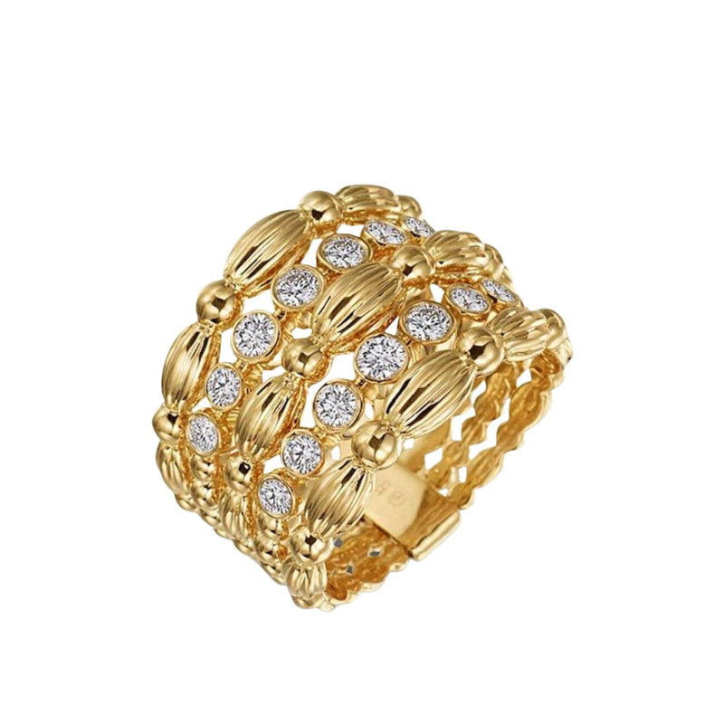 Gumuchian Jewelry - Five Row Tapered Nutmeg.51 Carat Diamond Ring 18K | Manfredi Jewels