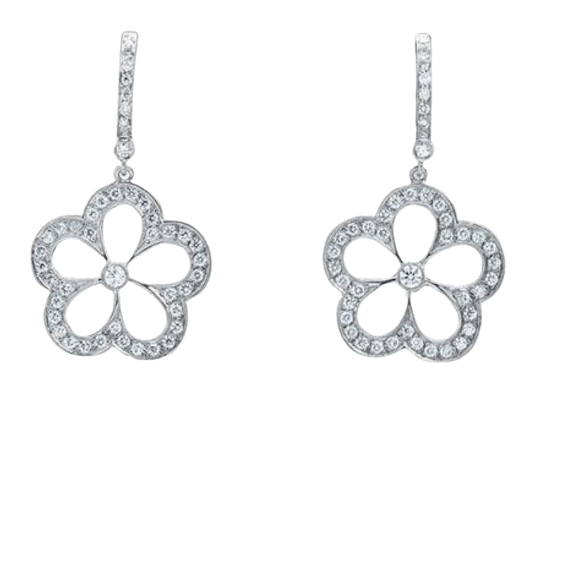 Gumuchian Jewelry - G. Boutique 18K White Gold Diamond Daisy Earrings | Manfredi Jewels