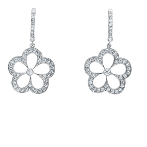 G. Boutique 18K White Gold Diamond Daisy Earrings