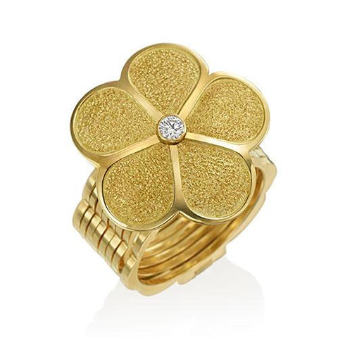 GUMUCHIAN G. BOUTIQUE 18K YELLOW GOLD DIAMOND DAISY TRANSFORMING RING TO BRACELET