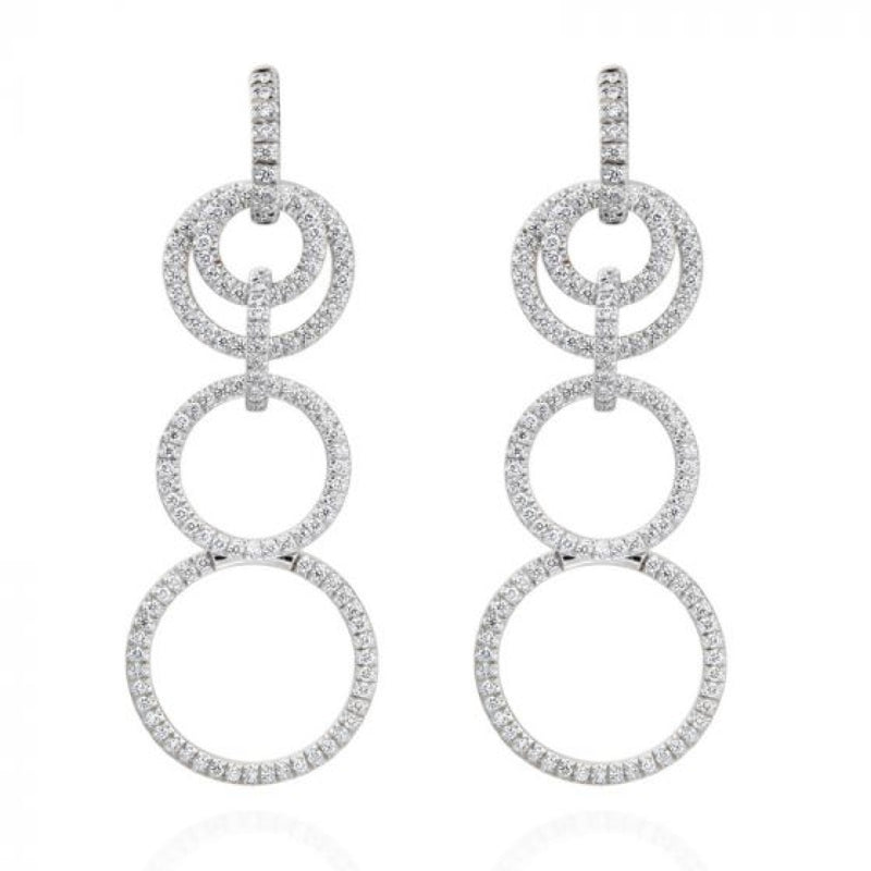 Gumuchian Jewelry - Moon Phase 18K White Gold Diamond Convertible Earrings | Manfredi Jewels