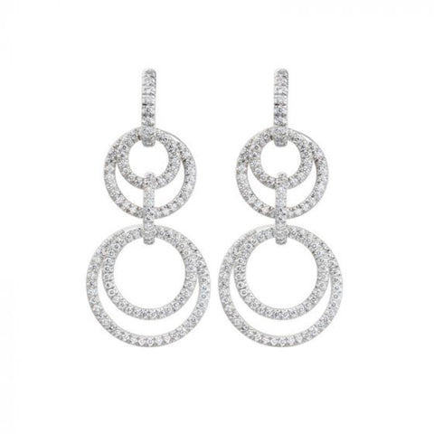 Moon Phase 18K White Gold Diamond Convertible Earrings