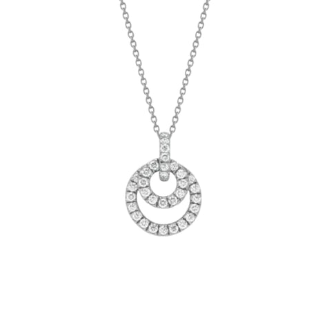 Moon Phase 18K White Gold Diamond Necklace