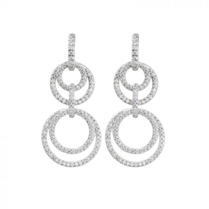 Gumuchian Jewelry - Moon Phase 18K White Gold Pavé Diamond Convertible Drop Down Earrings | Manfredi Jewels