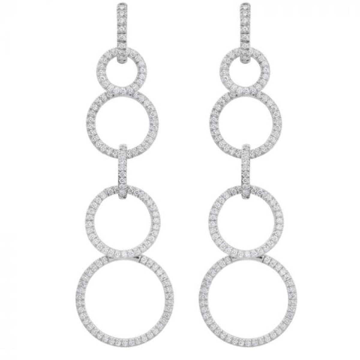 Gumuchian Jewelry - Moon Phase 18K White Gold Pavé Diamond Convertible Drop Down Earrings | Manfredi Jewels