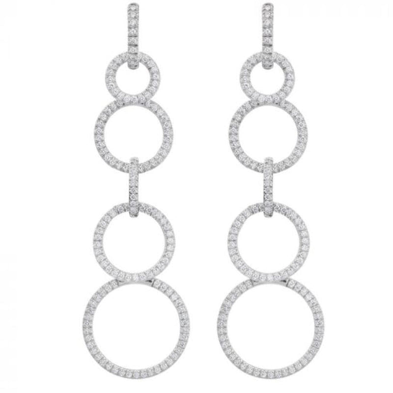 Gumuchian Jewelry - Moon Phase 18K White Gold Pavé Diamond Convertible Drop Down Earrings | Manfredi Jewels