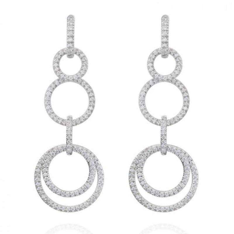 Gumuchian Jewelry - Moon Phase 18K White Gold Pavé Diamond Convertible Drop Down Earrings | Manfredi Jewels