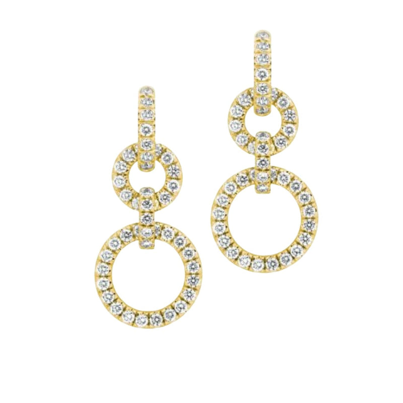 Gumuchian Jewelry - Moon Phase 18K Yellow Gold Diamond Drop Convertible Earrings | Manfredi Jewels