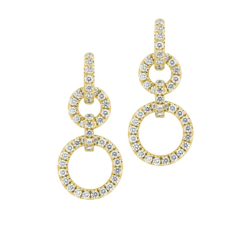 Moon Phase 18K Yellow Gold Diamond Drop Convertible Earrings