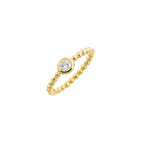 Gumuchian Jewelry - Nutmeg 18K Gold Beaded Round Cut Diamond Ring | Manfredi Jewels