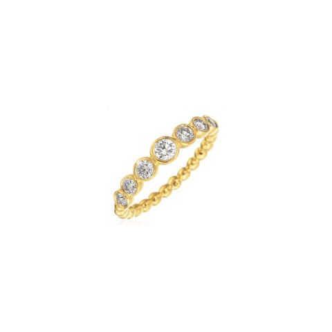 Nutmeg 18K Yellow Gold Medium Diamond Stackable Band Ring