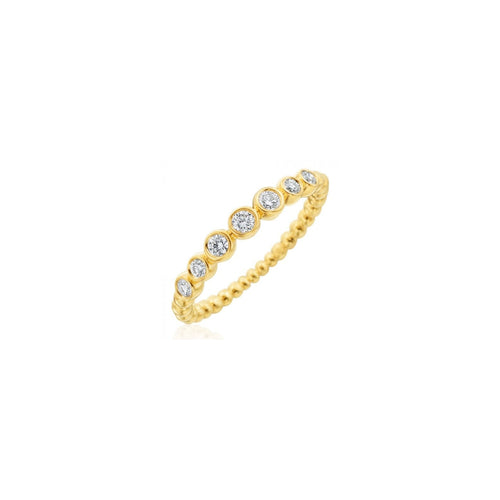 Gumuchian Jewelry - Nutmeg 18K Yellow Gold Small Diamond Stackable Band Ring | Manfredi Jewels