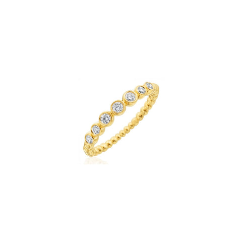 Nutmeg 18K Yellow Gold Small Diamond Stackable Band Ring