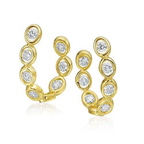 Gumuchian Jewelry - OASIS 18K YELLOW GOLD ILLUSION DIAMOND HOOP EARRINGS | Manfredi Jewels
