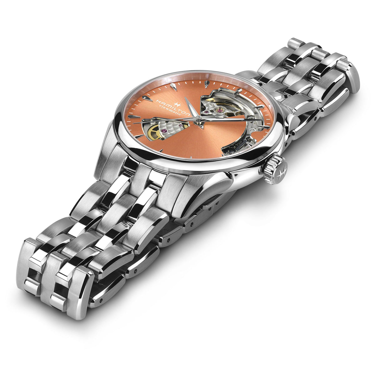 Hamilton New Watches - JAZZMASTER OPEN HEART AUTO - APRICOT SUNRAY | Manfredi Jewels