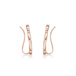 Hearts On Fire Jewelry - Aerial 18K Rose Gold Marquise Diamond Climbers Earrings | Manfredi Jewels