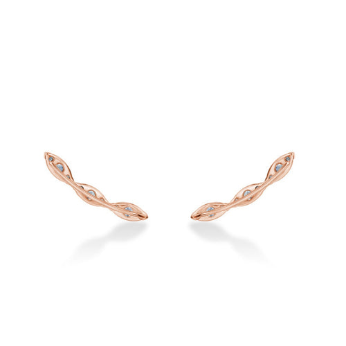 Hearts On Fire Jewelry - Aerial 18K Rose Gold Marquise Diamond Climbers Earrings | Manfredi Jewels