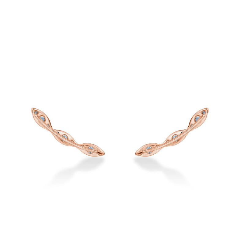 Hearts On Fire Jewelry - Aerial 18K Rose Gold Marquise Diamond Climbers Earrings | Manfredi Jewels