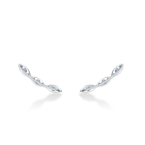 Hearts On Fire Jewelry - Aerial 18K White Gold Marquise Diamond Climbers Earrings | Manfredi Jewels