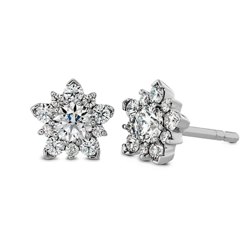 Hearts On Fire Jewelry - Aerial Cluster Stud 18K White Gold Earrings | Manfredi Jewels