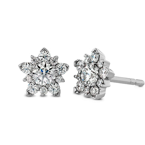 Aerial Cluster Stud 18K White Gold Earrings