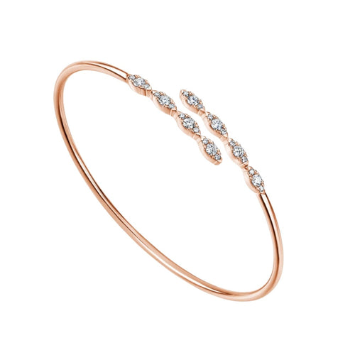 Hearts On Fire Jewelry - Aerial Marquise Flexi 18K Rose Gold Bangle | Manfredi Jewels