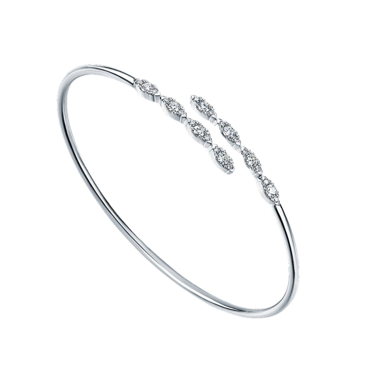 Hearts On Fire Jewelry - Aerial Marquise Flexi 18K White Gold Bangle | Manfredi Jewels