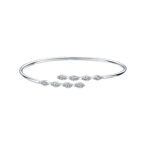 Hearts On Fire Jewelry - Aerial Marquise Flexi 18K White Gold Bangle | Manfredi Jewels