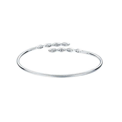 Hearts On Fire Jewelry - Aerial Marquise Flexi 18K White Gold Bangle | Manfredi Jewels