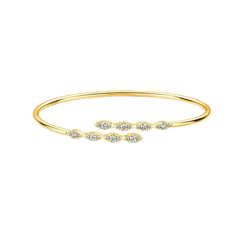 Hearts On Fire Jewelry - Aerial Marquise Flexi 18K Yellow Gold Bangle | Manfredi Jewels