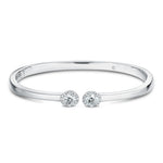 Hearts On Fire Jewelry - Elipse 18K White Gold Diamond Open Bangle Bracelet | Manfredi Jewels