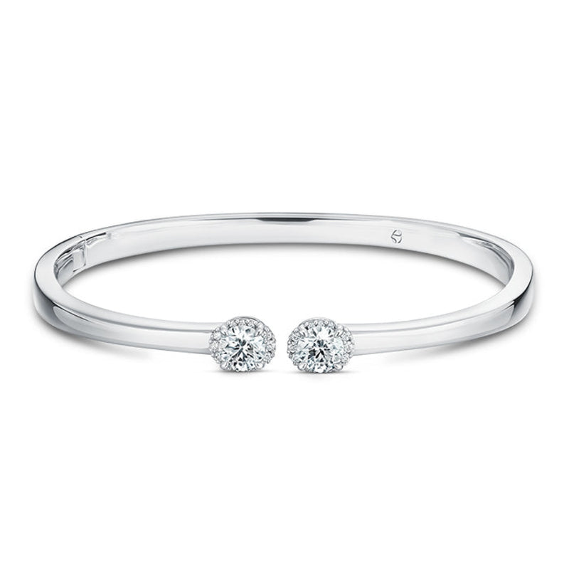 Hearts On Fire Jewelry - Elipse 18K White Gold Diamond Open Bangle Bracelet | Manfredi Jewels