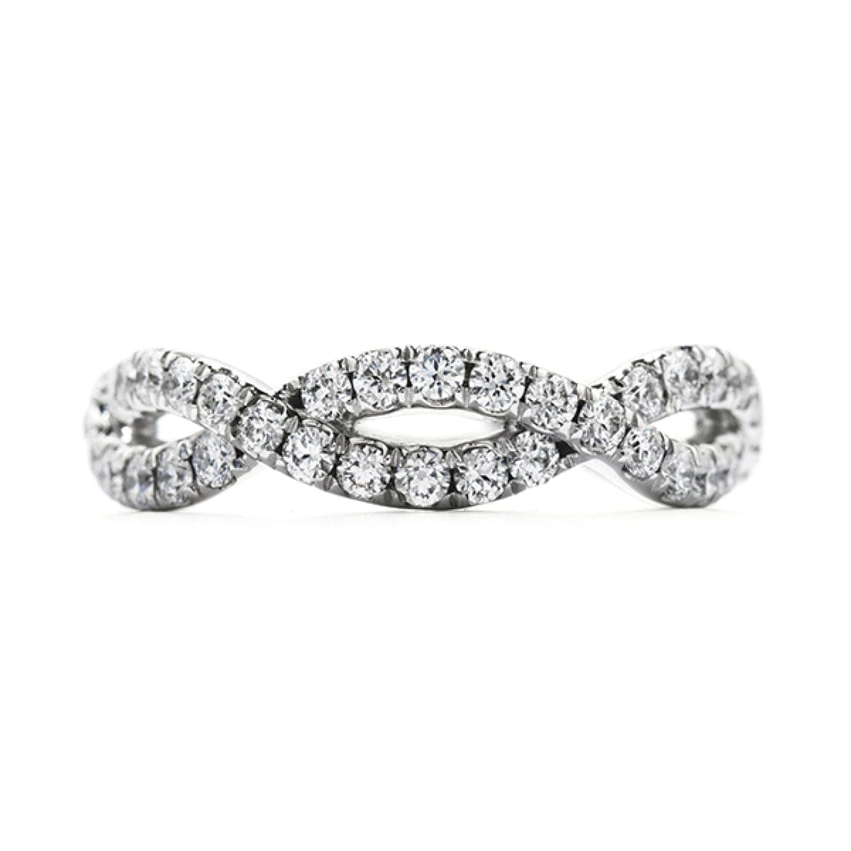 Hearts On Fire Jewelry - Envelop Split Shank Eternity 18K White Gold Bandet | Manfredi Jewels