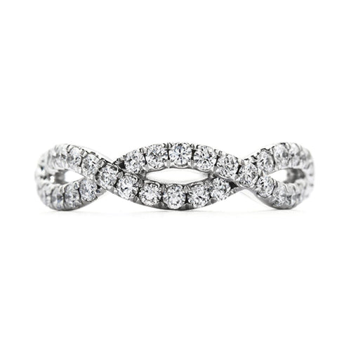 Hearts On Fire Jewelry - Envelop Split Shank Eternity 18K White Gold Bandet | Manfredi Jewels