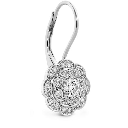 Hearts On Fire Jewelry - Lorelai 18K White Gold Double Halo Diamond Drop Earrings | Manfredi Jewels