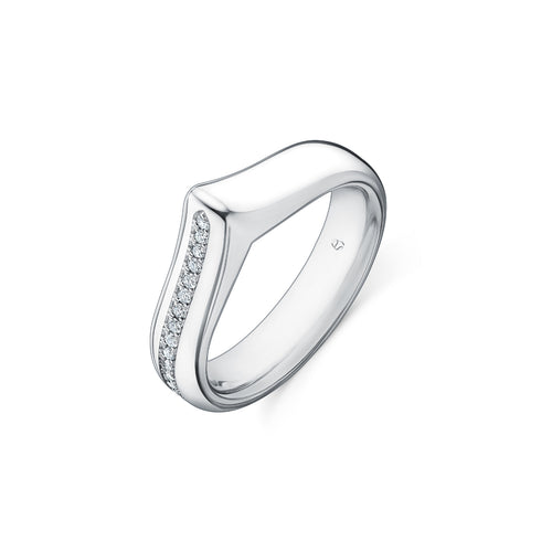Hearts On Fire Jewelry - LU 18K White Gold Diamond Band Ring | Manfredi Jewels